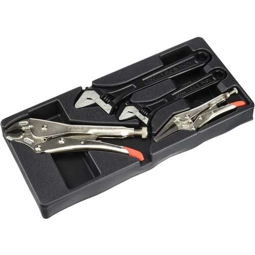 YATO 4 részes állítható villáskulcs és fogó készlet, tartalmaz zárófogót, állítható villáskulcsot és vízszivattyú fogót