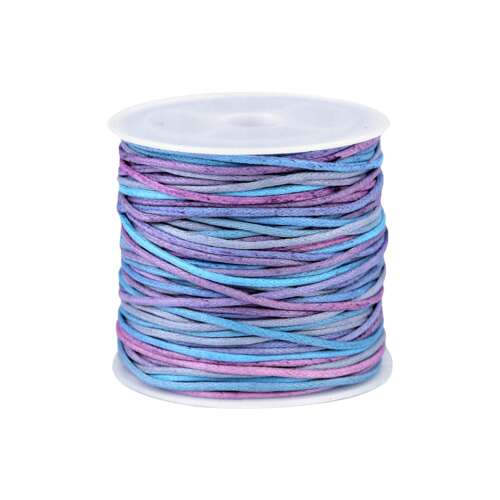 Szivárványos pamutzsinór, átmérő 1 mm, hossza 20 m, kék