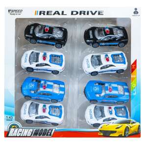 Set of 8 friction powered police cars, 1:43 scale, Real Drive Racing Model - Nonbrand Kids's play car