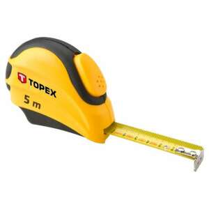 Topex 5 meter measuring tape, yellow and black, retractable tape measure - Topex