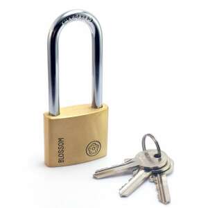 Blossom XL padlock with 3 keys, 40mm, brass, corrosion resistant - Padlock