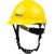 Изглед под ъгъл на жълта HDPE защитна каска Richmann Exclusive с 4-точково окачване