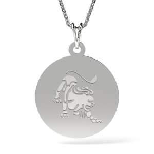 Сребърен колие с висулка със зодия Лъв - Дамско колие