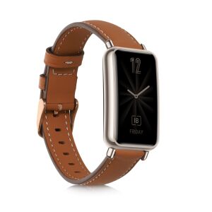Kwmobile barna bőr óraszíj Huawei Watch Fit Minihez - Okosóra szíj