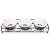 Navaris ceramic pet bowl set with metal stand, 3 bowls, 320ml capacity, black and white