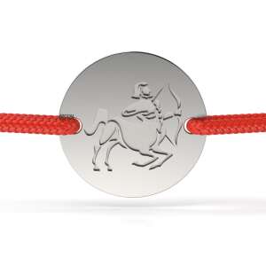 Brățară din argint cu șnur roșu cu modelul Săgetător - Brățări dame