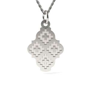 Colier de argint cu pandantiv, model tradițional românesc, argint 925, Ardeal - Atcom Jewelry