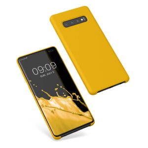 Kwmobile Samsung Galaxy S10+ Yellow Silicone Case on Phone - Phone Case