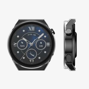 Huawei Watch GT 3 Pro 46mm z przezroczystym i czarnym etui ochronnym kwmobile - Etui do inteligentnych zegarków