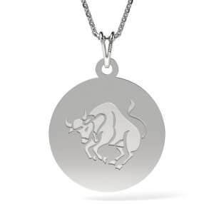 Колие с висулка Телец, сребро 925, зодиакален знак, бик, астрологични бижута - Дамско колие