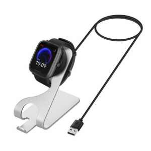 Kwmobile Docking Station for Huami Amazfit Bip U/Amazfit Pop Pro/Amazfit T-Rex Pro, Black/Silver, Metal, 58727.01