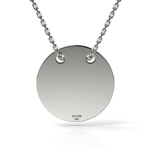 Ezüst nyaklánc kerek medállal, egyszerű penny design