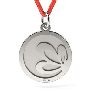 Pandantiv din argint cu model de sfoară gravat cu floare de lotus - Pandantive damă