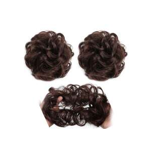 Két barna göndör hajcsomó kiegészítő, tökéletes a haj volumenének és hosszúságának növeléséhez. - Hajhosszabbítás