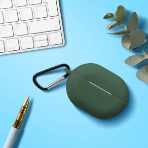 Kwmobile green silicone case for Huawei FreeBuds Pro with carabiner - Headset Accessory