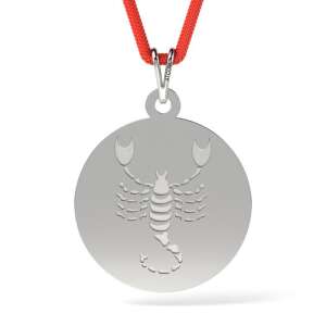 Pandantiv Scorpion din argint cu cordon roșu - Pandantive damă