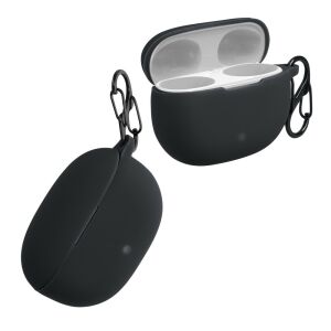 kwmobile Black Silicone Case for Beats Studio Buds with Carabiner - Headset Accessory