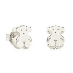 Silver bear stud earrings - Women's Earring