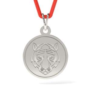 Pandantiv tigru din argint cu cordon roșu - Pandantive damă