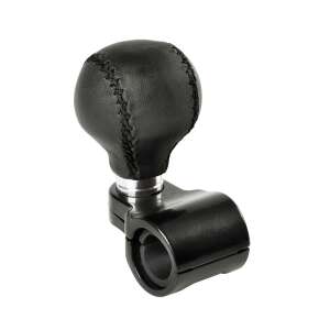 Black leather steering wheel knob, Power-Ball brand, for easier steering - Washing Machine Accessory
