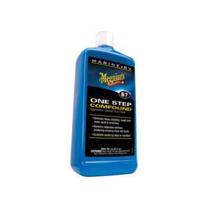 Meguiar's Marine RV One Step Compound, 945ml, curățător agresiv plus lustruire, elimină oxidarea puternică, petele dure de apă și zgârieturile, restaurează suprafețele neglijate, producând o strălucire și o strălucire uimitoare, rezultate excelente manual sau cu mașina - Meguiars