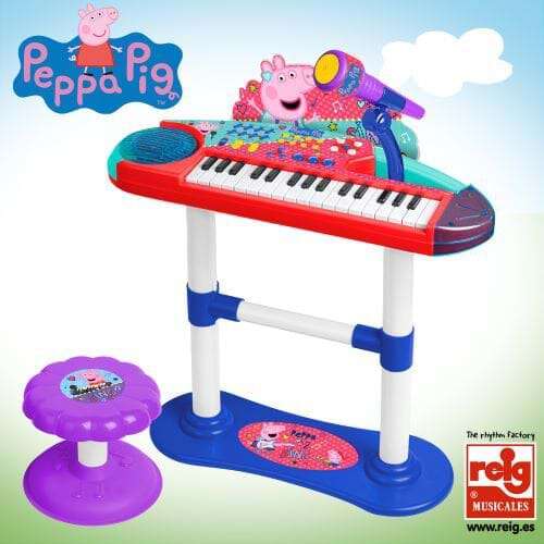 Peppa Pig Electronic Keyboard with Microphone and Stool