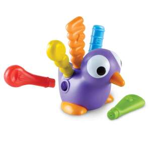 Peacock Pedro fine motor toy, purple peacock with colorful feathers, Learning Resources toy - Developmental Toy for Preschooler