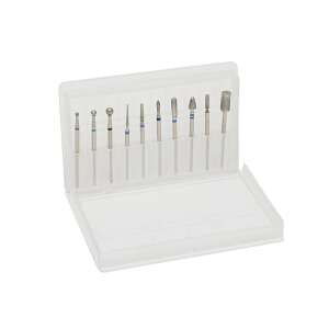 10 piece nail drill bit set, #035, for manicures and pedicures - Nail grinder accessory