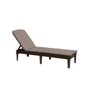 Jaipur Gartenliege mit Kissen in brauner Rattanoptik - Gartenmöbel