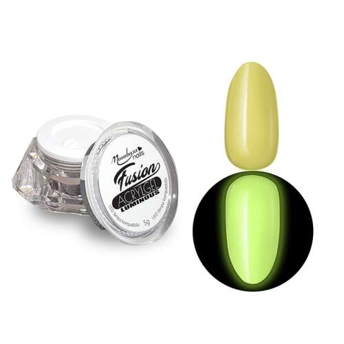 Fusion AcrylGel Luminous 5g #026 Sárga Színes Akrilzselé Körmökhöz, Világít a Sötétben