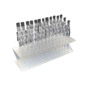 Nail art display stand with 64 clear tips, perfect for organizing and displaying your nail art supplies - Art