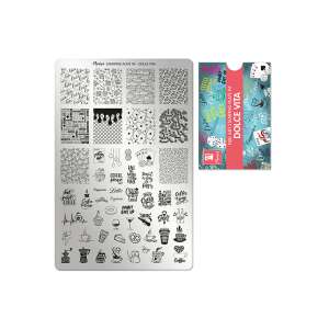 Moyra nail art stamping plate 94 Dolce Vita, featuring over 160 coffee themed designs - Nail design