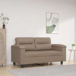 Canapea vidaXL din piele eco cappuccino, 2 locuri, 120 cm, design modern, sezut confortabil, perfect pentru living - Canapele