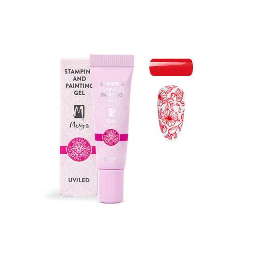 Moyra Stamping and Painting Gel No. 04 Red UV/LED körömzselé nyomdázáshoz és festéshez