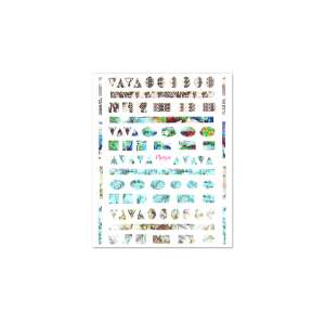 Moyra self-adhesive nail stickers No. 05, with various geometric shapes and marble patterns - Nail sticker