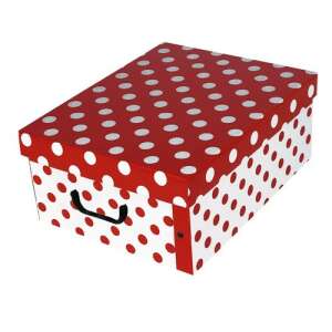 Piros pöttyös tárolódoboz fogantyúval, Miss Space MAXI 51x37x24 cm - Tárolás & Rendszerezés