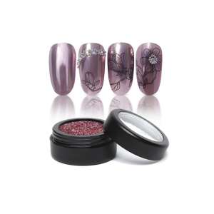 Moyra tükörpor 1g No. 02 Rózsaszín arany, körömdíszítő por, króm hatás, rózsaszín arany szín - Moyra