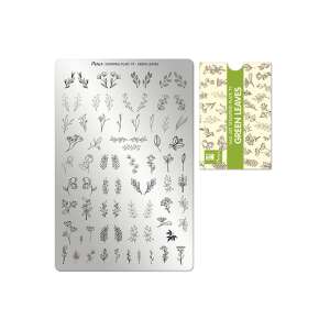 Moyra körömdíszítő lemez 79 Green Leaves, több mint 160 mintával a gyönyörű körömdíszítéshez - Körömdísz