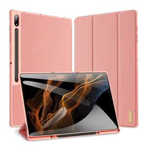 Samsung Galaxy Tab S8 Ultra 14.6 SM-X900 / X906, mappa tok, Trifold, S Pen tartóval, Dux Ducis Domo, rózsaszín 91448890 Tablet tokok