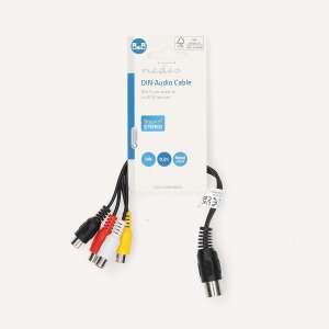 DIN audio kábel | DIN 5 Tűs Dugasz | 4 db RCA aljzat | Nikkelezett | 0.20 m | Kerek | PVC | Fekete | Label 91449393 