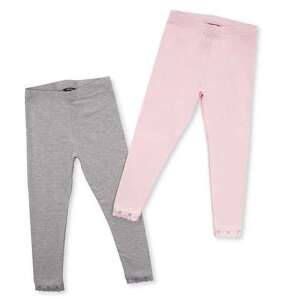 2er Pack Mädchen Leggings, graue und rosa Leggings mit Spitzendetail, Größe 10-11 Jahre - George