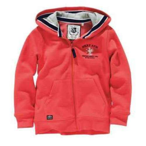 Червен Next Ath цип худи за момчета, размер 7 години (122 cm)