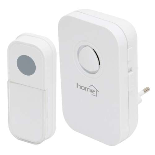 Wireless doorbell set, Home brand, white, with button and receiver