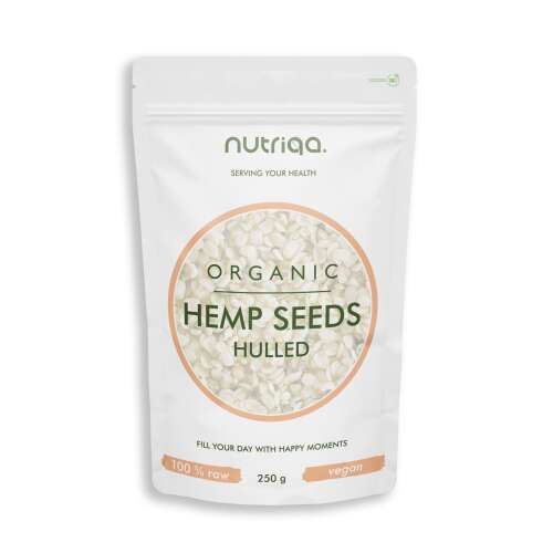 Nutriqa Bio Hántolt Kendermag, 250g, vegán, nyers, egészséges, fehérje, omega-3, omega-6 - Nutriqa