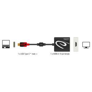 DeLock USB Type-C male > HDMI female (DP Alt Mode) 4K 30Hz adapter Black 62999