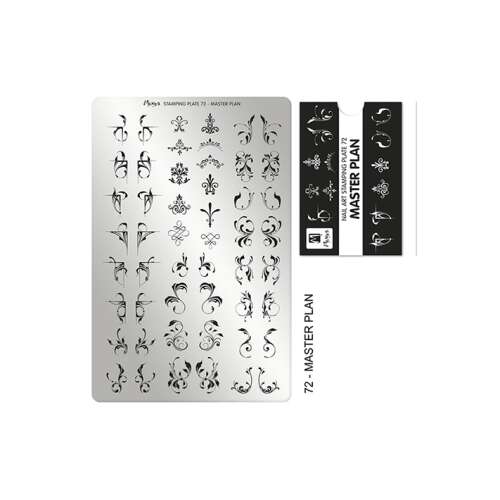 Moyra Körömnyomdás Lemez 72 Master Plan, több mint 160 bonyolult mintával a körömdíszítéshez