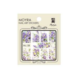 Moyra nail art stickers no. 08, purple flower design - Nail design