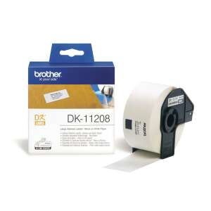 Brother DK-11208 elővágott öntapadós címke 400db/tekercs 38mm x 90mm White DK11208