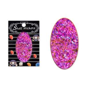 Pink shell shaped self-adhesive nail sticker, Kagyló hatású matrica - öntapadós D920 - Nail sticker