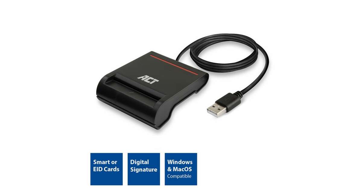 ACT USB Smart ID Card Reader Black AC6015 | Pepita.hu